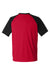 Team 365 TT62 Mens Zone Colorblock Moisture Wicking Short Sleeve Crewneck T-Shirt Red/Heather Black Flat Back