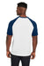 Team 365 TT62 Mens Zone Colorblock Moisture Wicking Short Sleeve Crewneck T-Shirt White/Heather Dark Navy Blue Back
