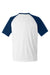 Team 365 TT62 Mens Zone Colorblock Moisture Wicking Short Sleeve Crewneck T-Shirt White/Heather Dark Navy Blue Flat Back
