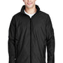 Team 365 Mens Conquest Wind & Water Resistant Full Zip Hooded Jacket - Black
