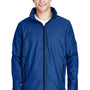 Team 365 Mens Conquest Wind & Water Resistant Full Zip Hooded Jacket - Royal Blue