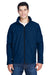 Team 365 TT70 Mens Conquest Wind & Water Resistant Full Zip Hooded Jacket Navy Blue Front
