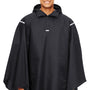 Team 365 Mens Zone Protect Water Resistant Hooded Packable Hooded Poncho - Black