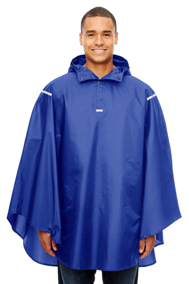 Team 365 TT71 Mens Zone Protect Hooded Packable Poncho Royal Blue Front
