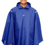 Team 365 Mens Zone Protect Water Resistant Hooded Packable Hooded Poncho - Royal Blue - NEW