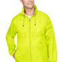 Team 365 Mens Zone Protect Water Resistant Full Zip Hooded Jacket - Safety Yellow