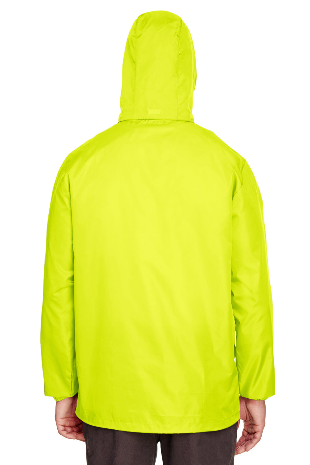 Team 365 TT73 Mens Zone Protect Water Resistant Full Zip Hooded Jacket Safety Yellow Back