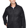 Team 365 Mens Zone Protect Water Resistant Full Zip Hooded Jacket - Black