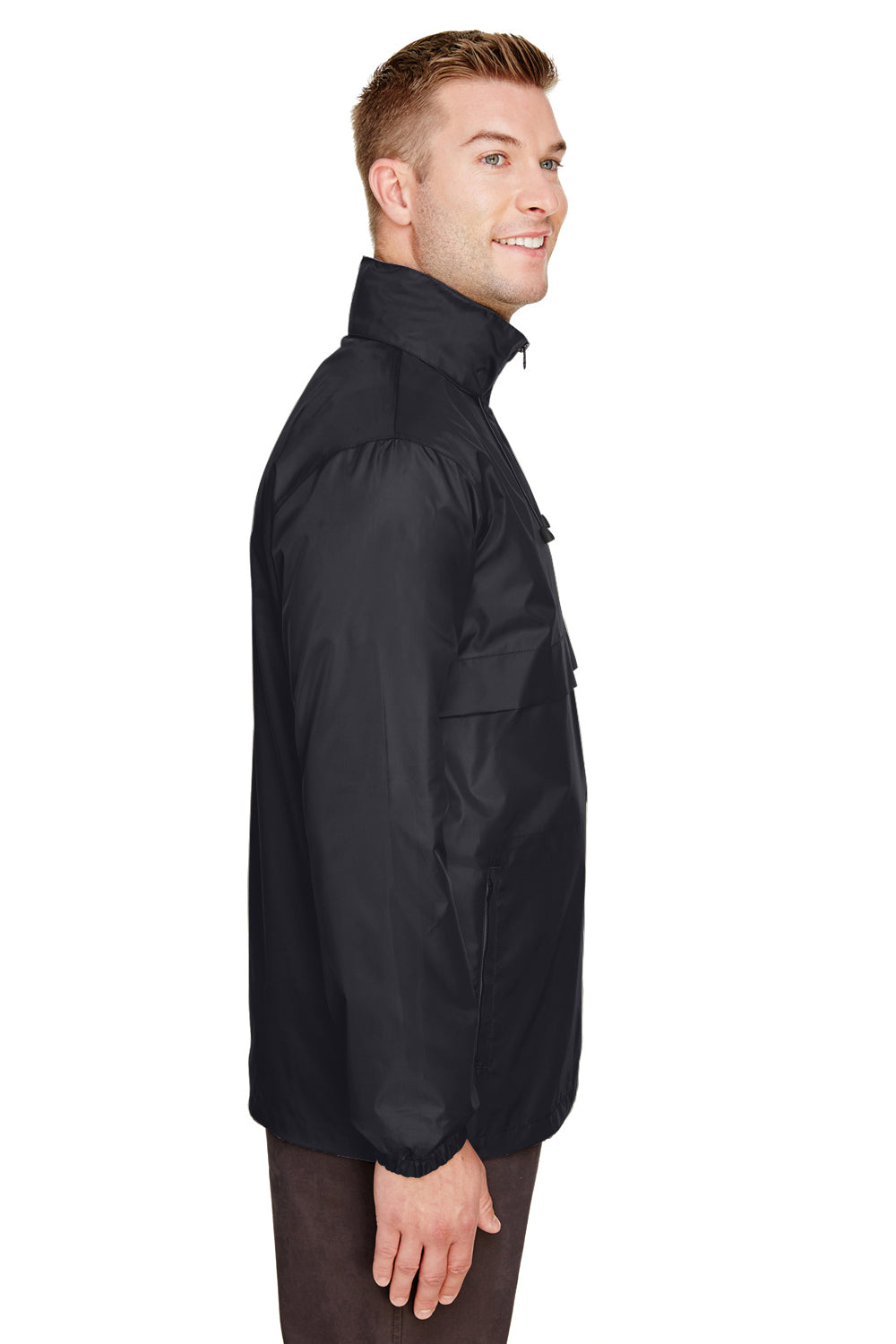 Team 365 TT73 Mens Zone Protect Water Resistant Full Zip Hooded Jacket Black Side