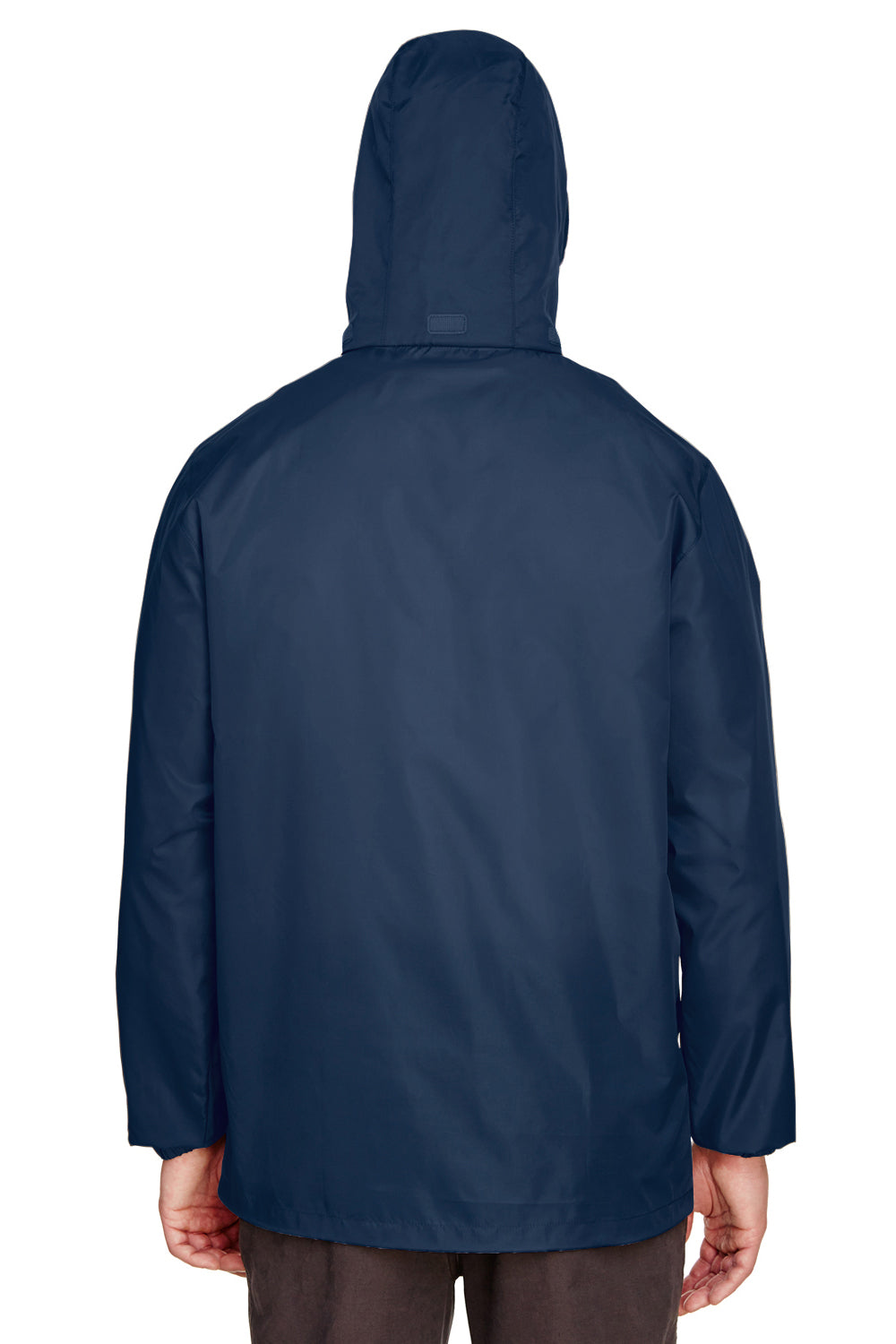 Team 365 TT73 Mens Zone Protect Water Resistant Full Zip Hooded Jacket Navy Blue Back