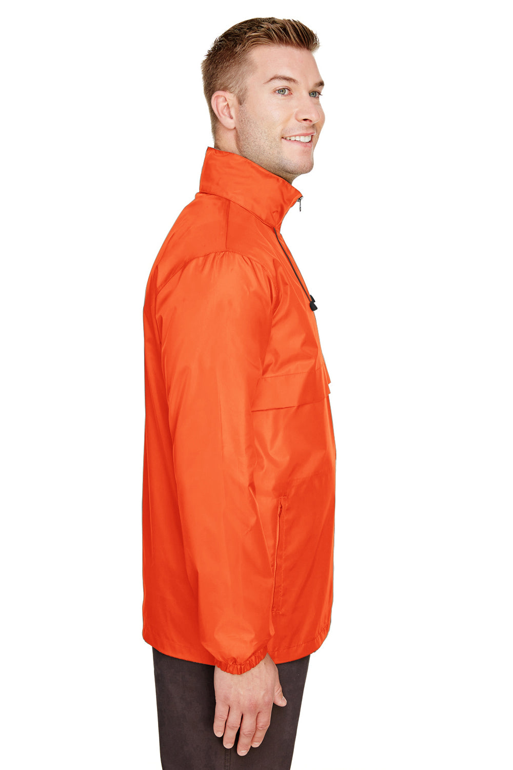 Team 365 TT73 Mens Zone Protect Water Resistant Full Zip Hooded Jacket Orange Side