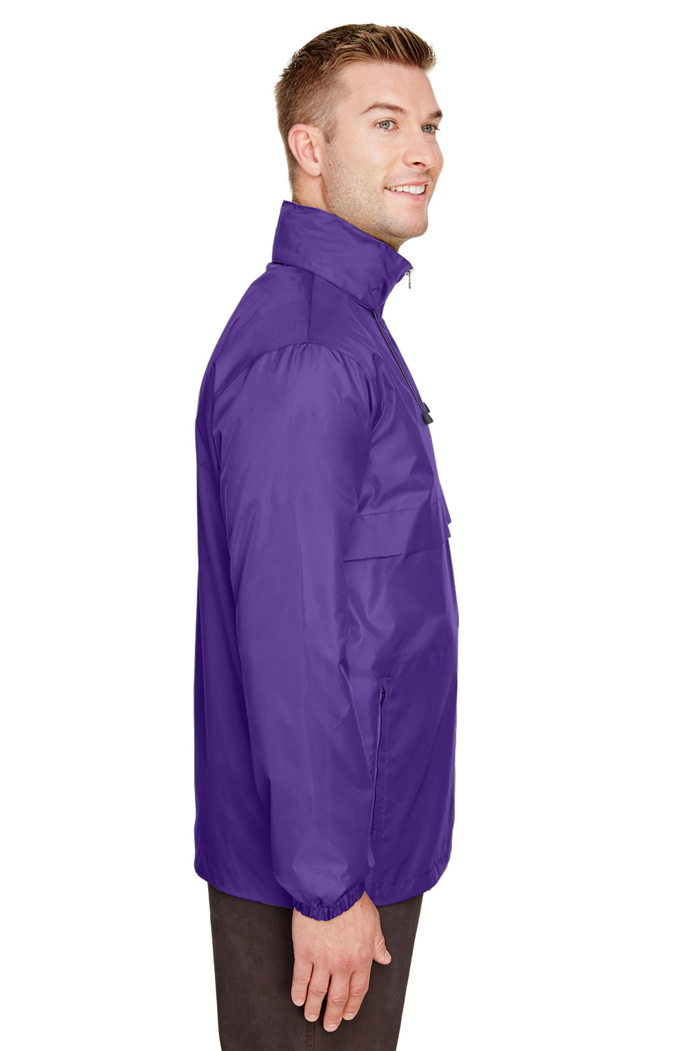 Team 365 TT73 Mens Zone Protect Water Resistant Full Zip Hooded Jacket Purple Side