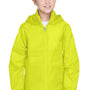 Team 365 Youth Zone Protect Water Resistant Full Zip Hooded Jacket - Safety Yellow