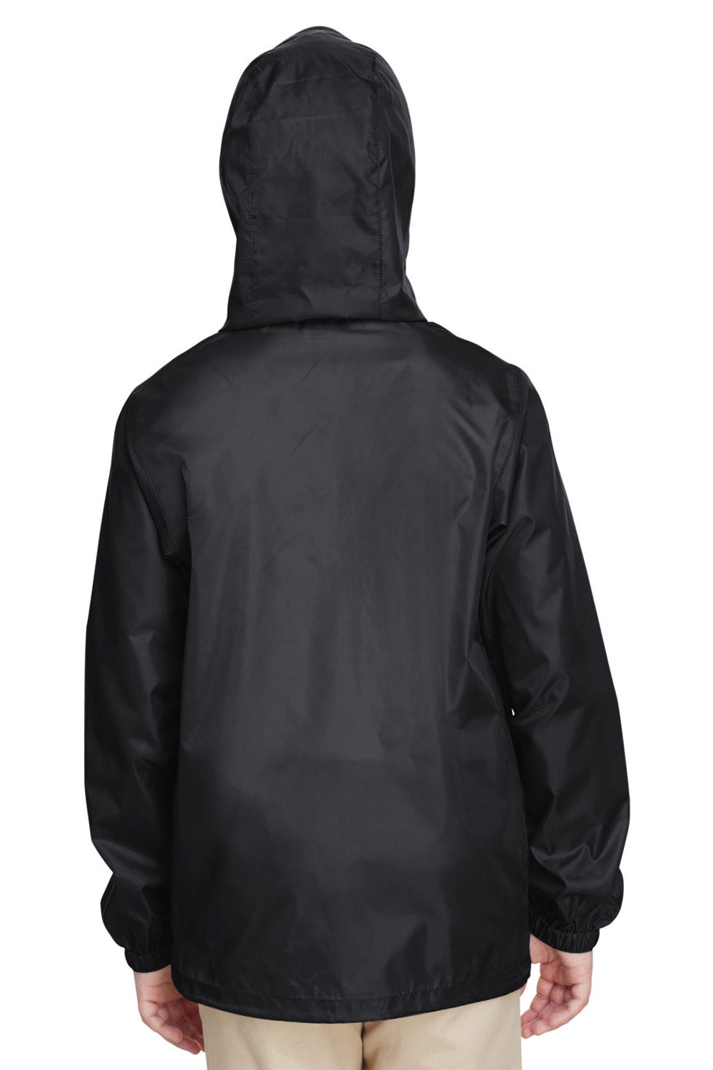 Team 365 TT73Y Youth Zone Protect Water Resistant Full Zip Hooded Jacket Black Back