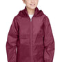 Team 365 Youth Zone Protect Water Resistant Full Zip Hooded Jacket - Maroon