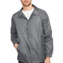 Team 365 Mens Zone Protect Water Resistant Snap Down Coaches Jacket - Graphite Grey - NEW