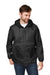 Team 365 TT77 Mens Zone Protect Hooded Packable Anorak Jacket Black Front
