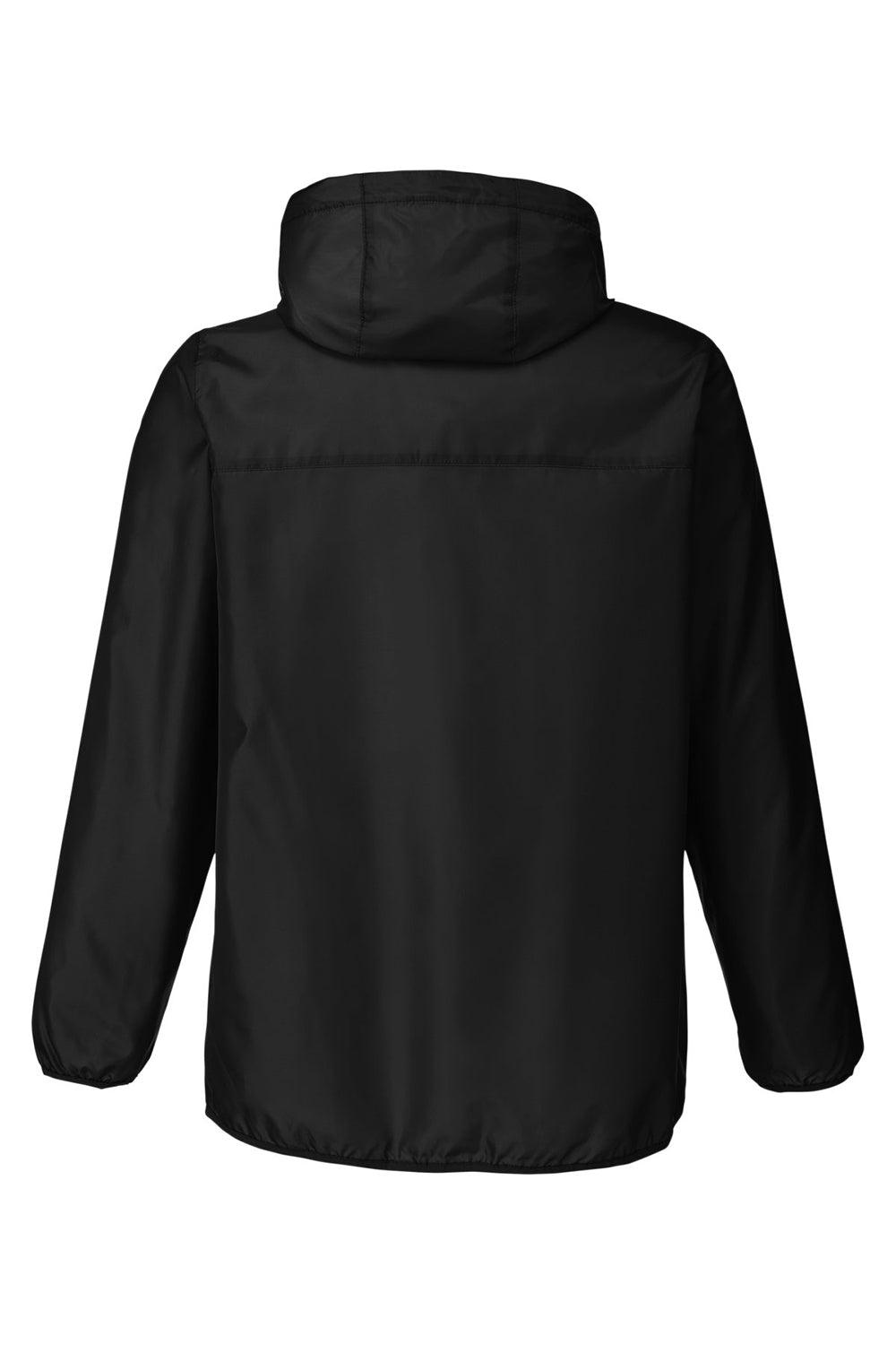 Team 365 TT77 Mens Zone Protect Hooded Packable Anorak Jacket Black Flat Back