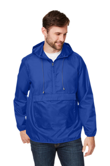 Team 365 TT77 Mens Zone Protect Hooded Packable Anorak Jacket Royal Blue Front