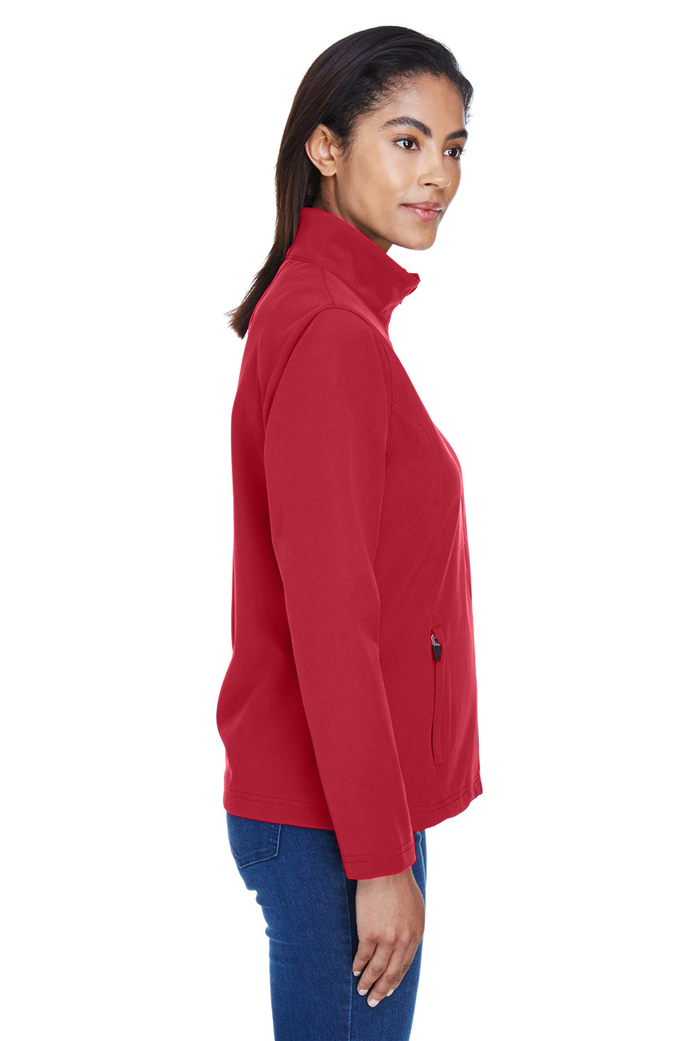 Team 365 TT80W Womens Leader Waterproof Full Zip Jacket Scarlet Red Side