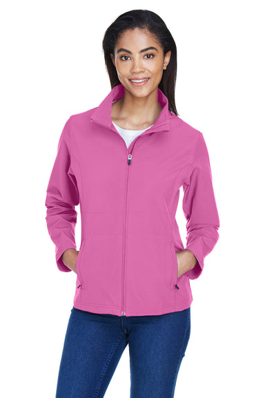 Team 365 TT80W Womens Leader Waterproof Full Zip Jacket Charity Pink Front