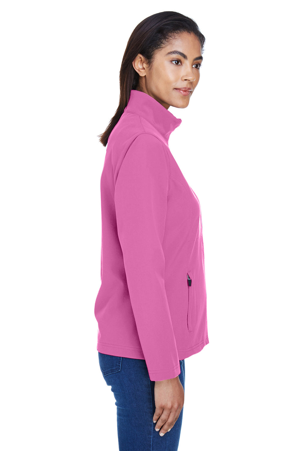 Team 365 TT80W Womens Leader Waterproof Full Zip Jacket Charity Pink Side