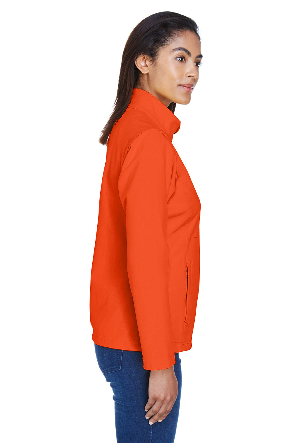 Team 365 TT80W Womens Leader Waterproof Full Zip Jacket Orange Side