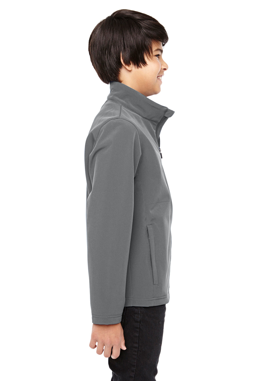 Team 365 TT80Y Youth Leader Waterproof Full Zip Jacket Graphite Grey Side