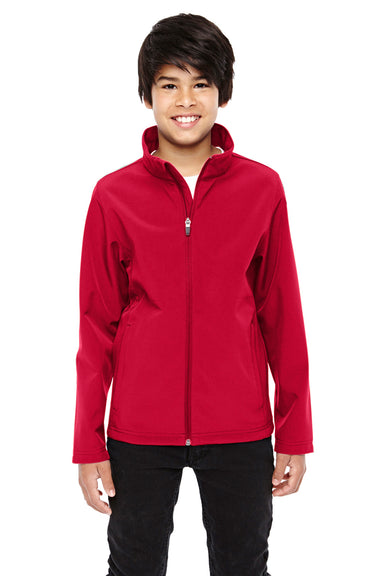 Team 365 TT80Y Youth Leader Waterproof Full Zip Jacket Red Front