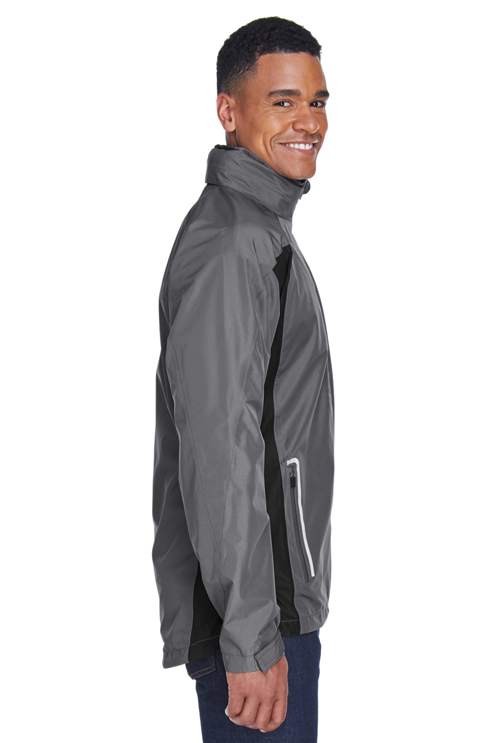 Team 365 TT86 Mens Dominator Waterproof Full Zip Hooded Jacket Graphite Grey Side