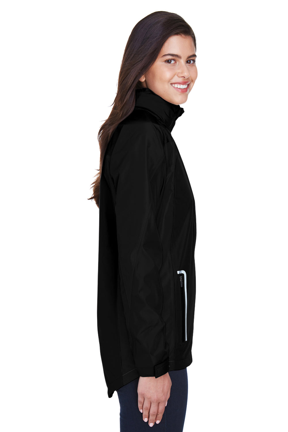 Team 365 TT86W Womens Dominator Waterproof Full Zip Hooded Jacket Black Side