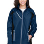 Team 365 Womens Dominator Waterproof Full Zip Hooded Jacket - Dark Navy Blue