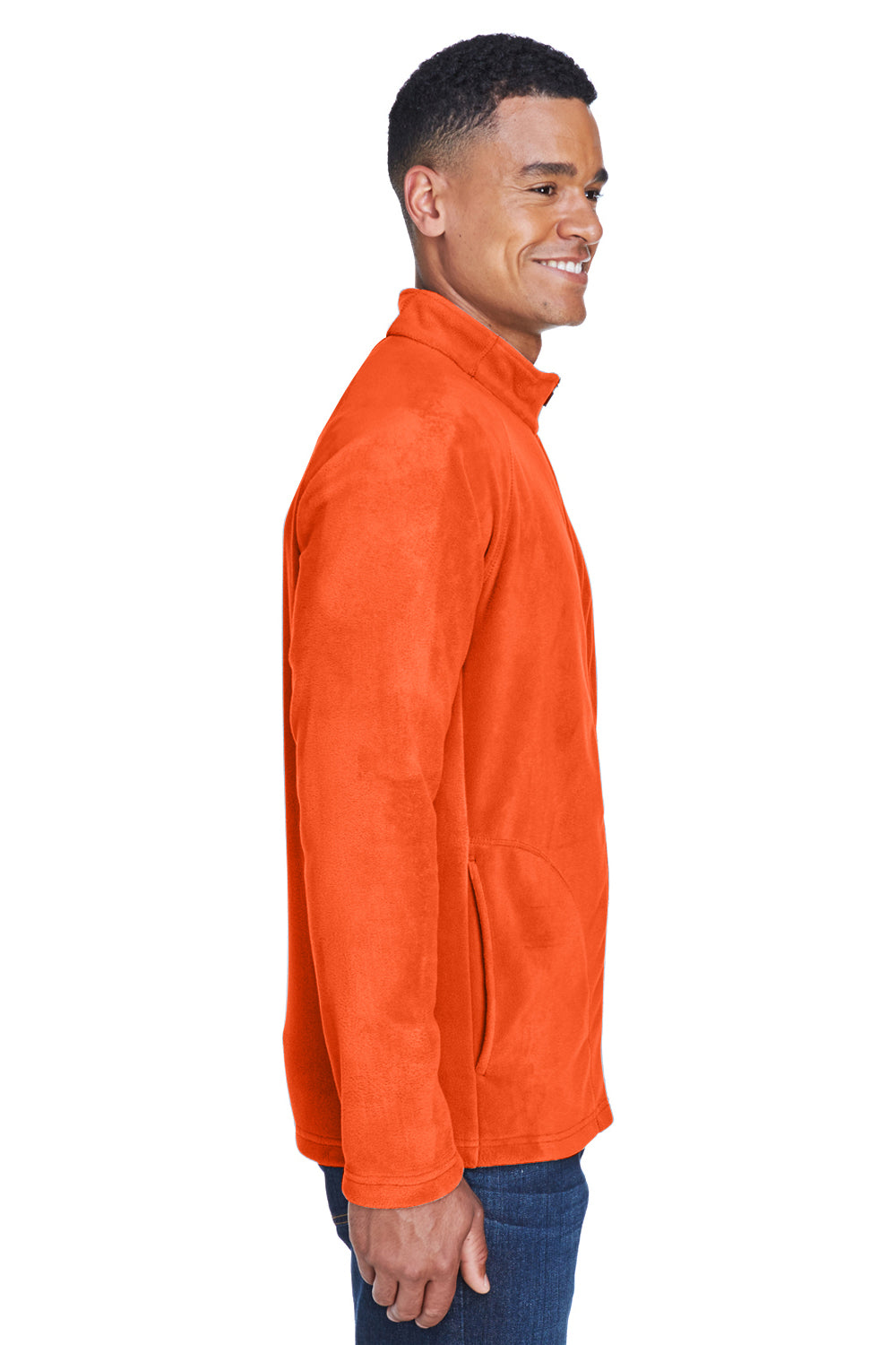 Team 365 TT90 Mens Campus Full Zip Microfleece Jacket Orange Side