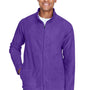 Team 365 Mens Campus Pill Resistant Microfleece Full Zip Jacket - Purple
