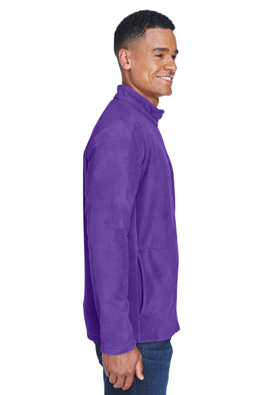 Team 365 TT90 Mens Campus Full Zip Microfleece Jacket Purple Side
