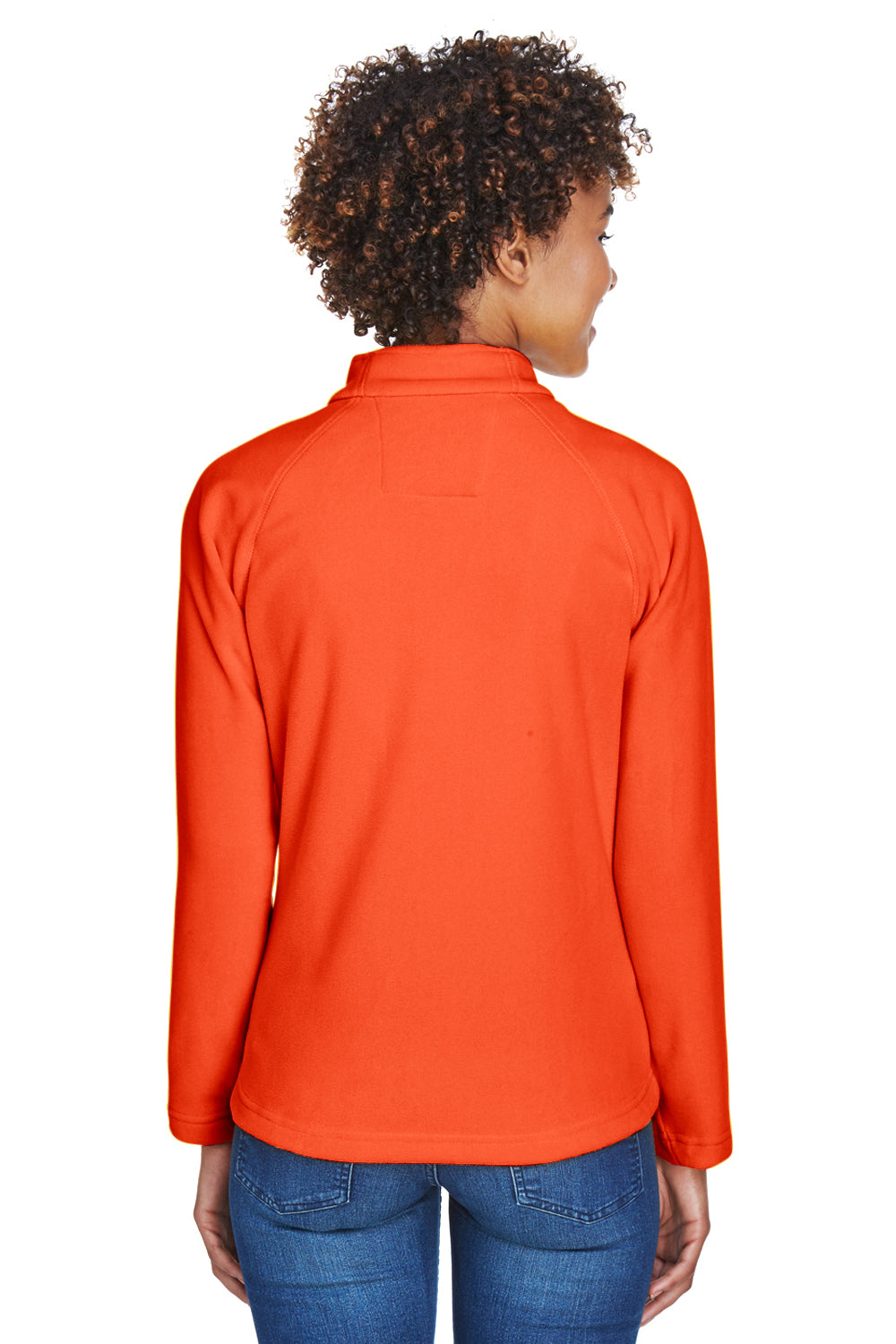 Team 365 TT90W Womens Campus Full Zip Microfleece Jacket Orange Back