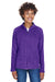 Team 365 TT90W Womens Campus Full Zip Microfleece Jacket Purple Front