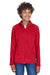Team 365 TT90W Womens Campus Full Zip Microfleece Jacket Red Front