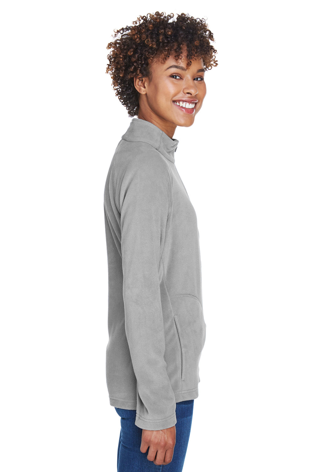 Team 365 TT90W Womens Campus Full Zip Microfleece Jacket Graphite Grey Side