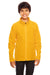 Team 365 TT90Y Youth Campus Full Zip Microfleece Jacket Gold Front