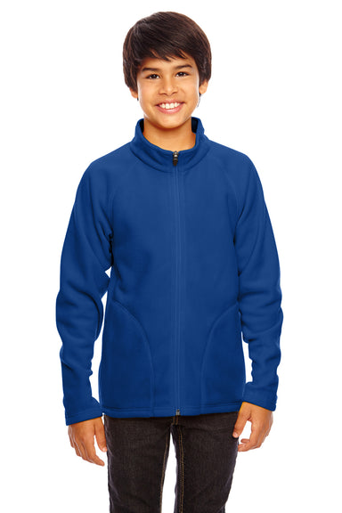 Team 365 TT90Y Youth Campus Full Zip Microfleece Jacket Royal Blue Front