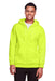 Team 365 TT95 Mens Zone HydroSport Fleece Water Resistant Full Zip Hooded Sweatshirt Hoodie Safety Yellow Front