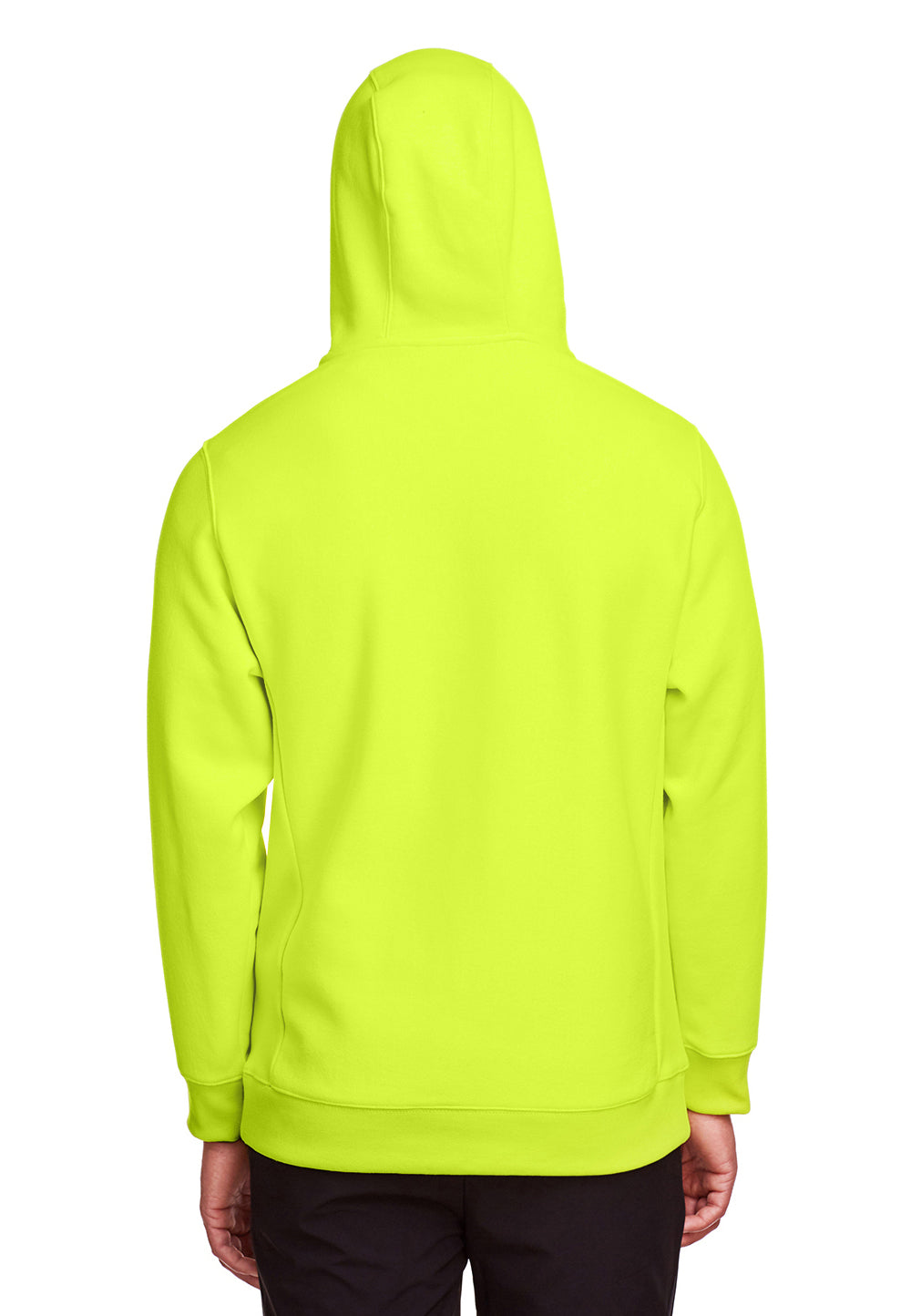 Team 365 TT95 Mens Zone HydroSport Fleece Water Resistant Full Zip Hooded Sweatshirt Hoodie Safety Yellow Back