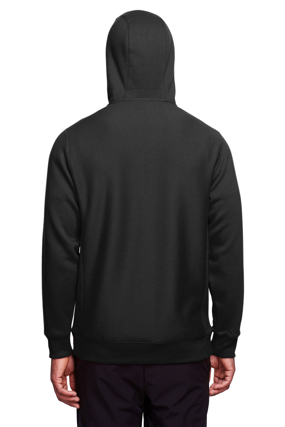 Team 365 TT95 Mens Zone HydroSport Fleece Water Resistant Full Zip Hooded Sweatshirt Hoodie Black Back
