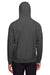 Team 365 TT95 Mens Zone HydroSport Fleece Water Resistant Full Zip Hooded Sweatshirt Hoodie Heather Dark Grey Back