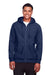 Team 365 TT95 Mens Zone HydroSport Fleece Water Resistant Full Zip Hooded Sweatshirt Hoodie Navy Blue Front