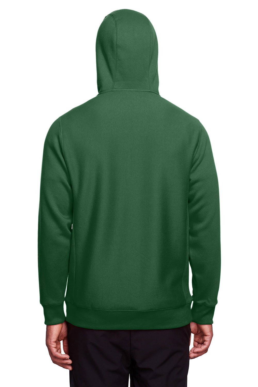 Team 365 TT95 Mens Zone HydroSport Fleece Water Resistant Full Zip Hooded Sweatshirt Hoodie Dark Green Back