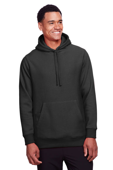 Team 365 TT96 Mens Zone HydroSport Fleece Water Resistant Hooded Sweatshirt Hoodie Black Front