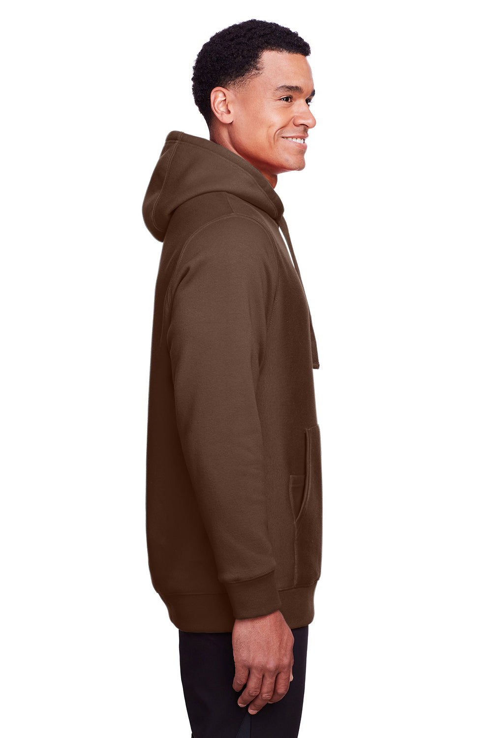 Team 365 TT96 Mens Zone HydroSport Fleece Water Resistant Hooded Sweatshirt Hoodie Brown Side