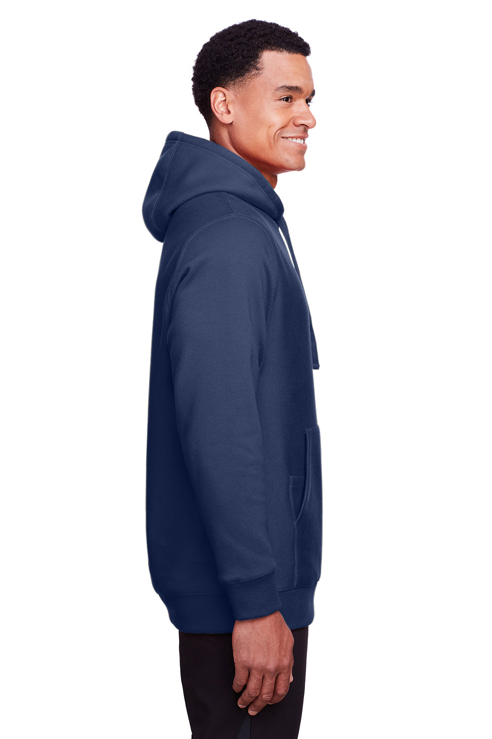 Team 365 TT96 Mens Zone HydroSport Fleece Water Resistant Hooded Sweatshirt Hoodie Navy Blue Side
